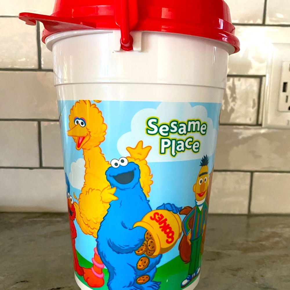 Sesame Street 
popcorn bucket with lid from sesame place 2012